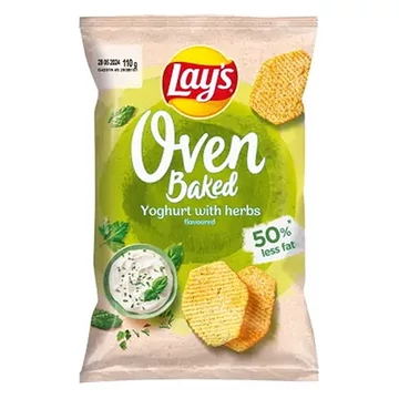 Burgonyachips LAY`S Oven Baked joghurtos-zöldfűszeres 110 g