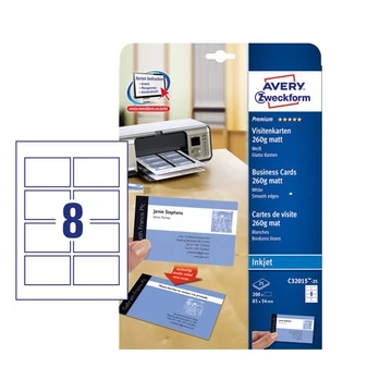 Etikett AVERY névjegy 260 g matt 200 címke/doboz