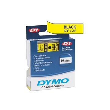 Feliratozó szalag DYMO D1 19mm x 7m sárga alapon fekete írásszín