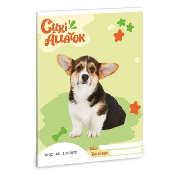 Füzet vonalas ARS UNA A/5 32 lapos 12-32 3. osztályos Cuki-Welsh corgi