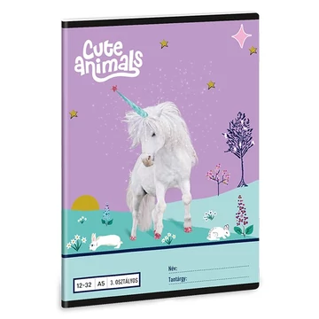 Füzet vonalas ARS UNA A/5 32 lapos 12-32 3. osztályos Cute Animals-Unicorn