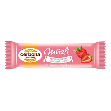 Müzliszelet CERBONA eper ízű joghurtos bevonóval 20 g