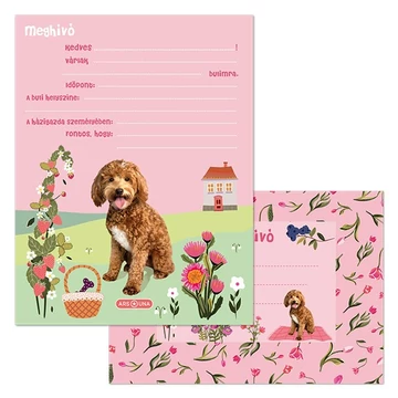 Partimeghívó ARS UNA 10 ív+10 db boríték Cute Animals-Doggie