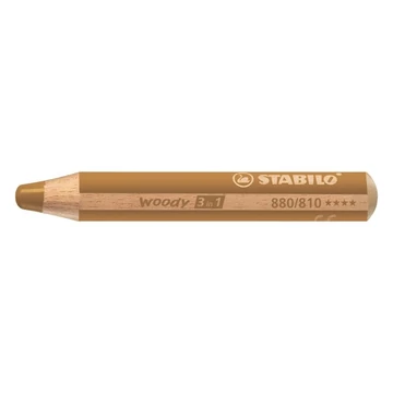 Színes ceruza STABILO Woody 3in1 hengeres vastag arany