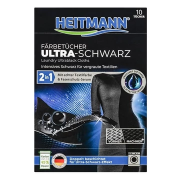 Színfrissítő kendő HEITMANN fekete 10 darabos