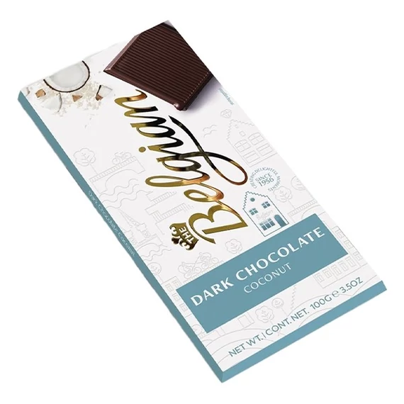 Csokoládé BELGIAN Dark Coconut kókuszos étcsokoládé 100 g