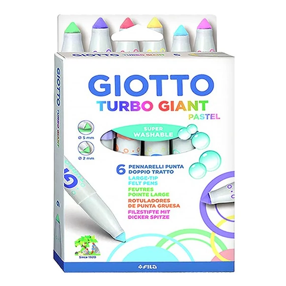 Filctoll GIOTTO Turbo Giant pasztell vastag 7,5mm akasztható 6 darabos