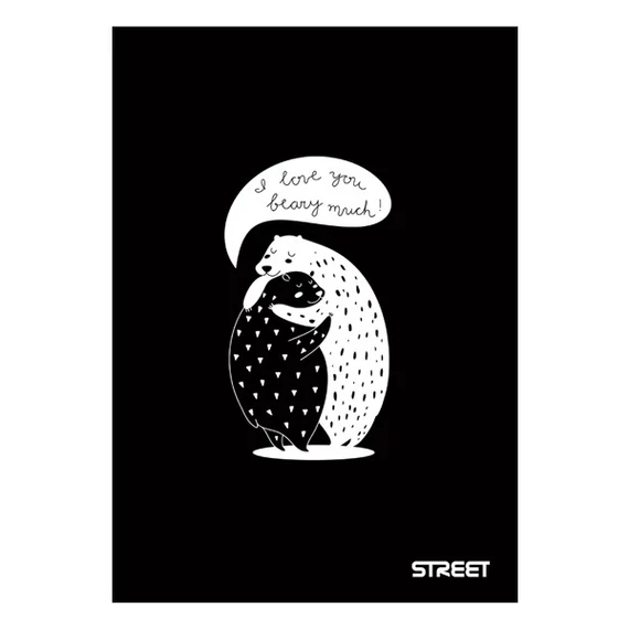 Füzet sima STREET A/4 54 lapos Black&White