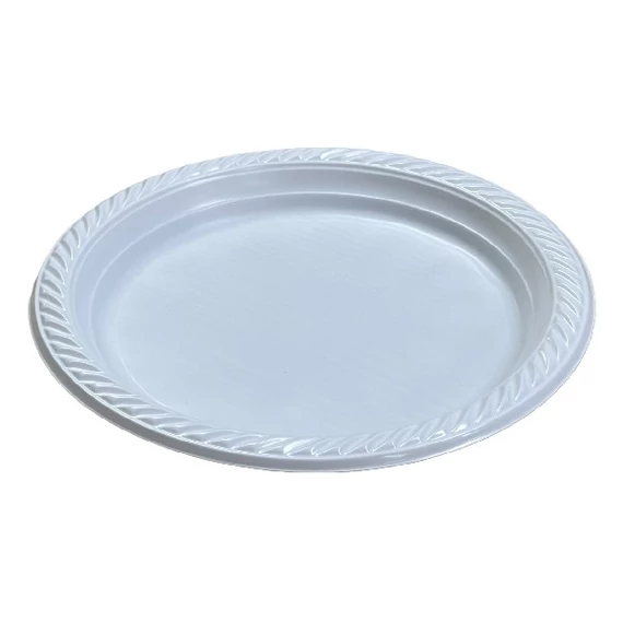 Lapostányér újrahasználható műanyag fehér 22cm  100 darabos