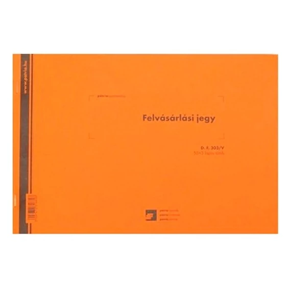 Nyomtatvány felvásárlási jegy A/4 50x3 PÁTRIA fekvő
