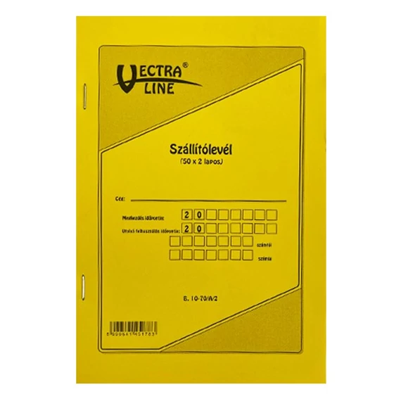 Nyomtatvány szállítólevél VECTRALINE A/5 50x2