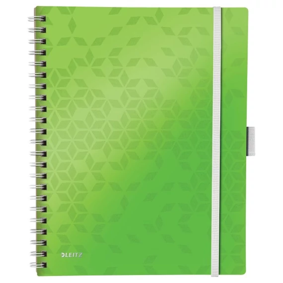 Spirálfüzet kockás LEITZ Wow Active A/4 80 lapos zöld