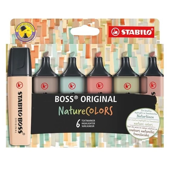 Szövegkiemelő STABILO Boss NatureColors 6+2 darabos