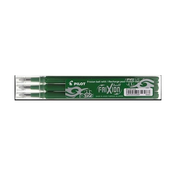 Tollbetét roller PILOT Frixion Clicker/Ball radírozható 0,35 mm zöld 3 darabos